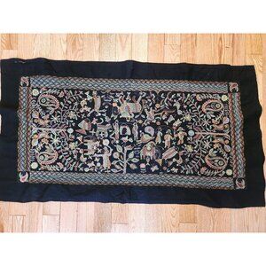 Large Kantha Style Embroidered Tapestry Colourful Intricate Wall Art